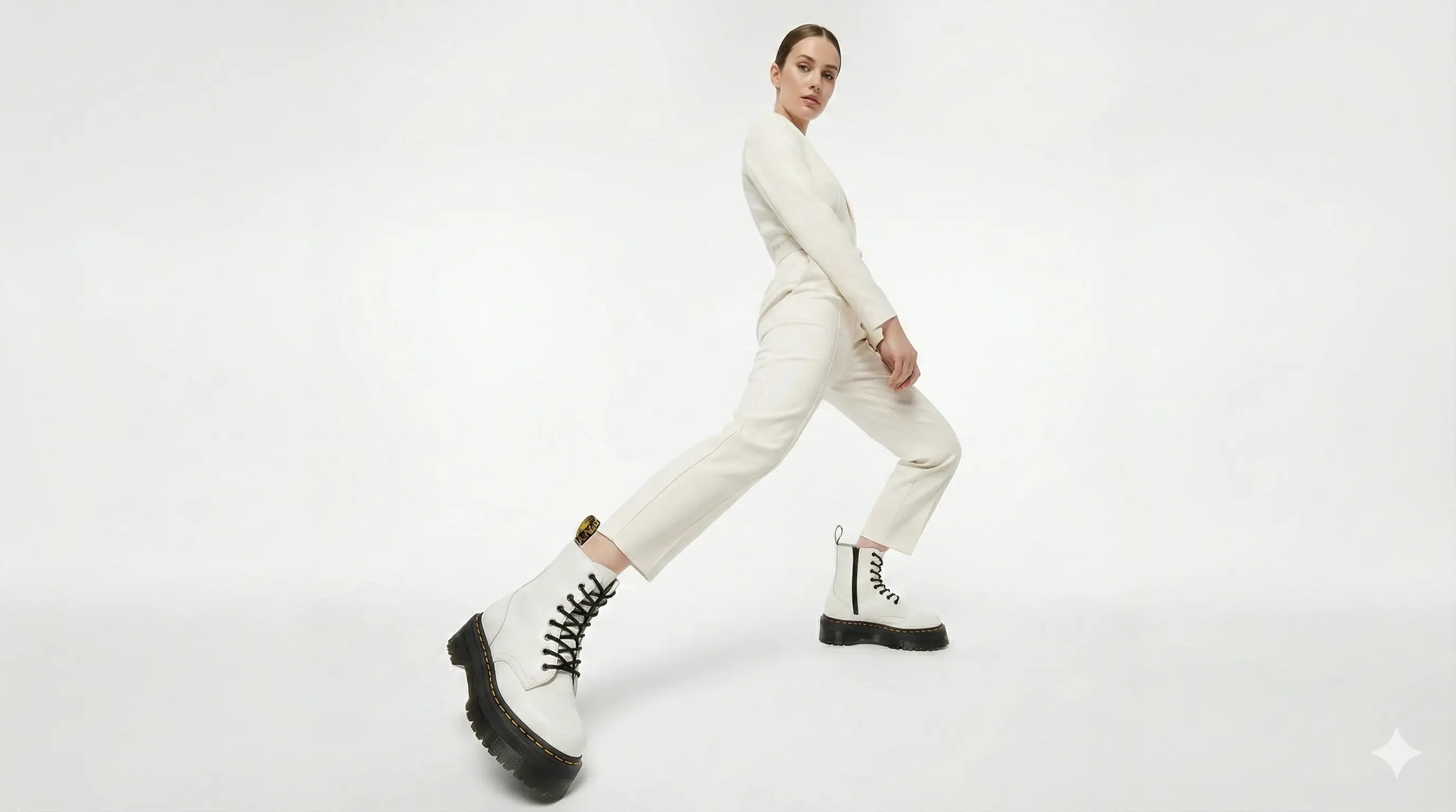 Dr. Martens Jadon Smooth Leather Platform Boot 'White' Dr. Martens