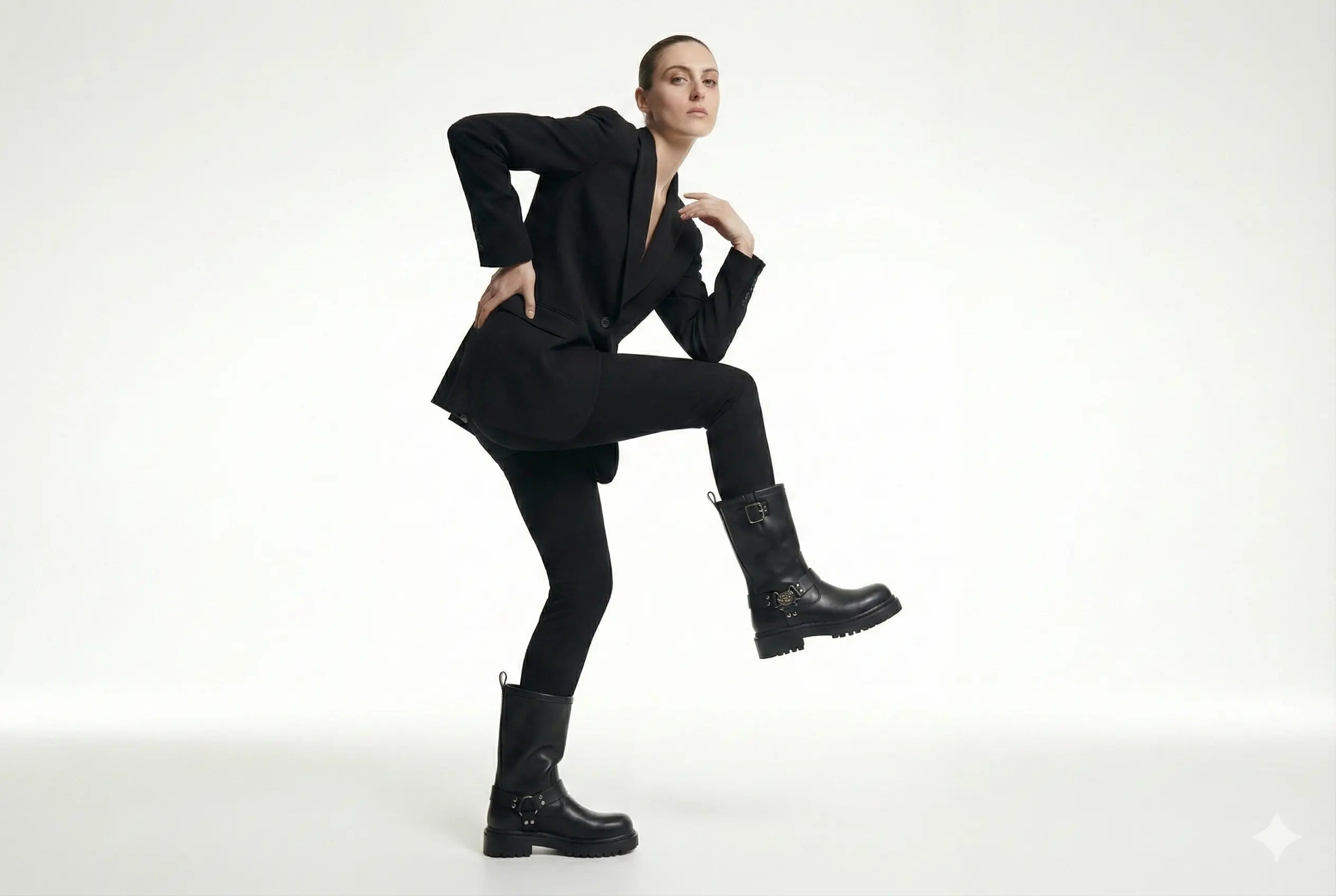 Dr. Martens Dr. Martens Anistone Hi Biker Boots – Black Leather Dr. Martens