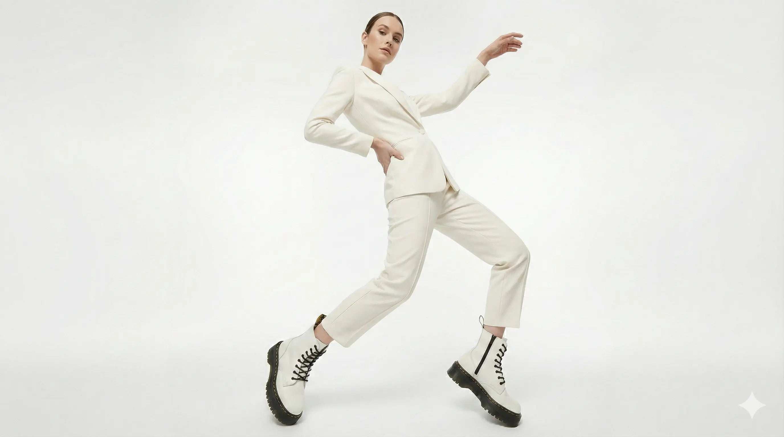 Dr. Martens Jadon Smooth Leather Platform Boot 'White' Dr. Martens